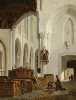 Bartholomeus Johannes Van Hove - Interieur van de Grote Kerk in Den Haag